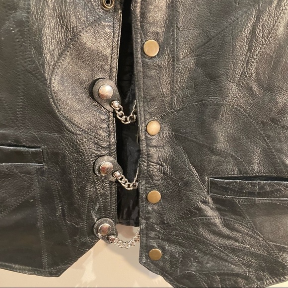 HARLEY DAVIDSON SZ L Rider Vest Leather Italian Stone Design w/ 3 Vest - Picture 5 of 15